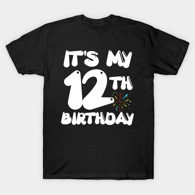 12th Birthday Festive 12 Years Old Celebration T-Shirt by cranko